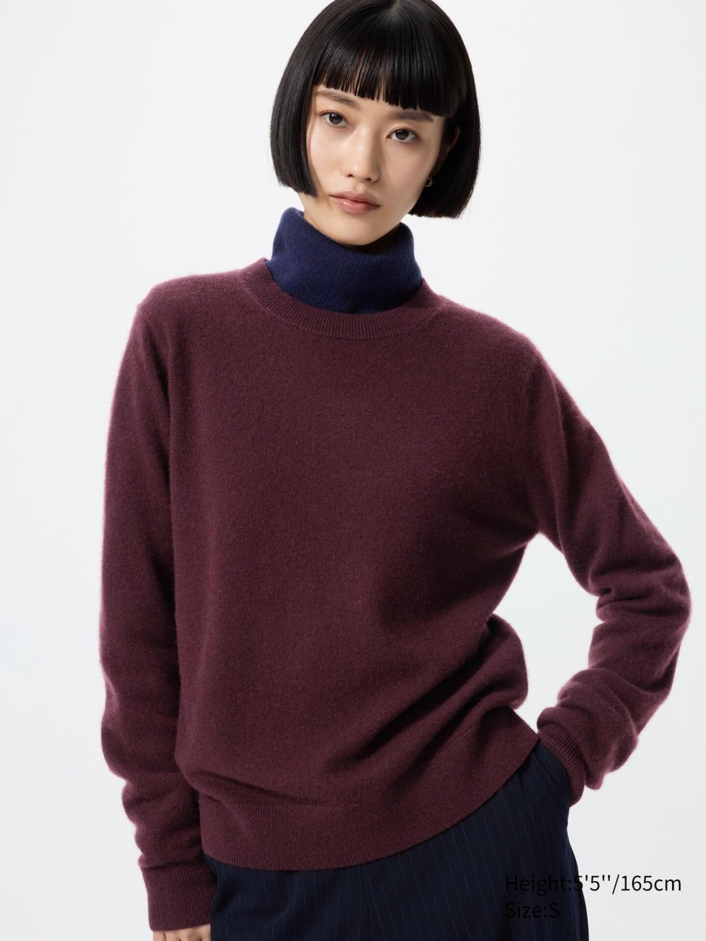 Cashmere Crew Neck Sweater (19 Wine)