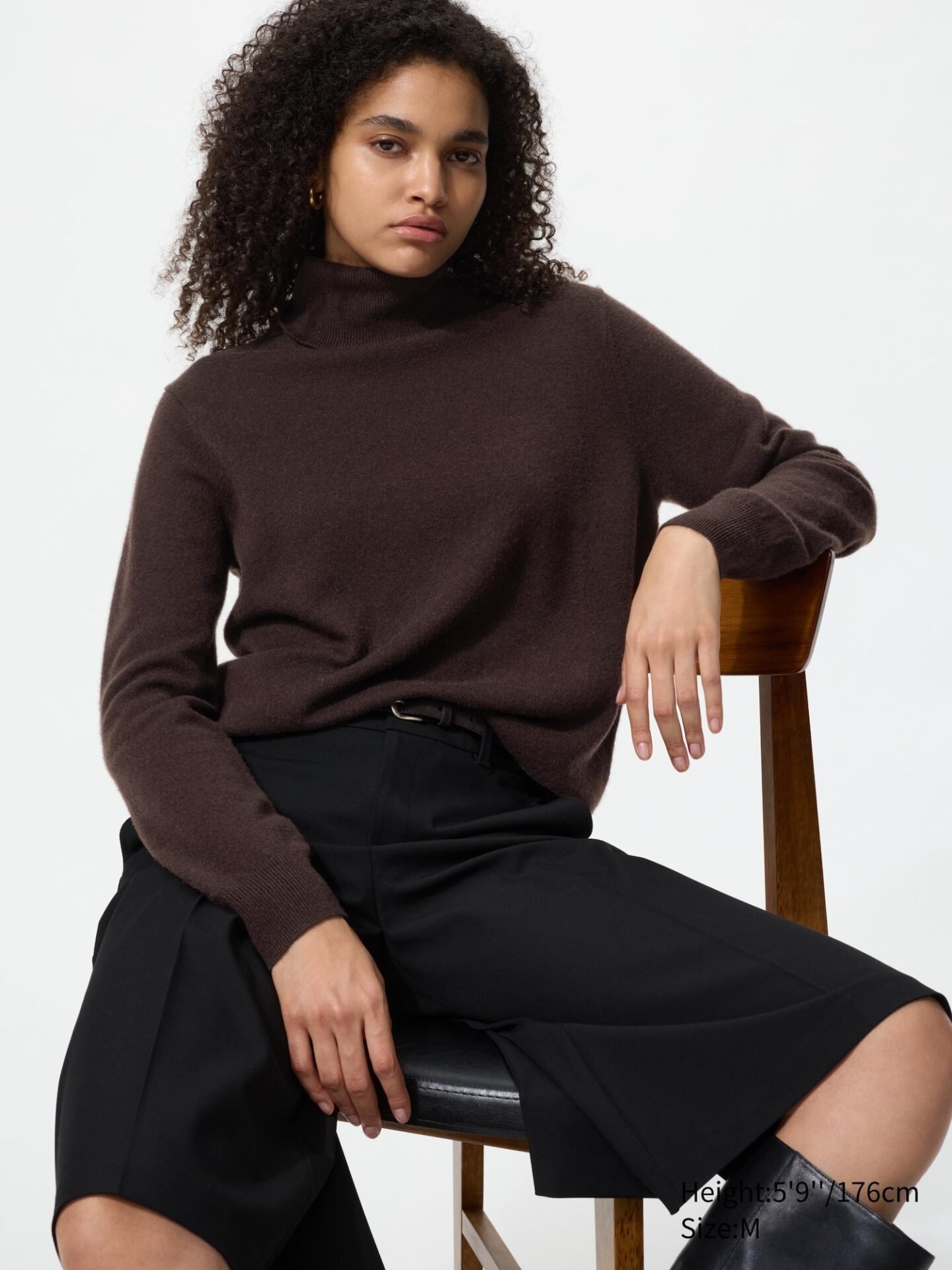 Cashmere Turtleneck Sweater (39 Dark Brown)