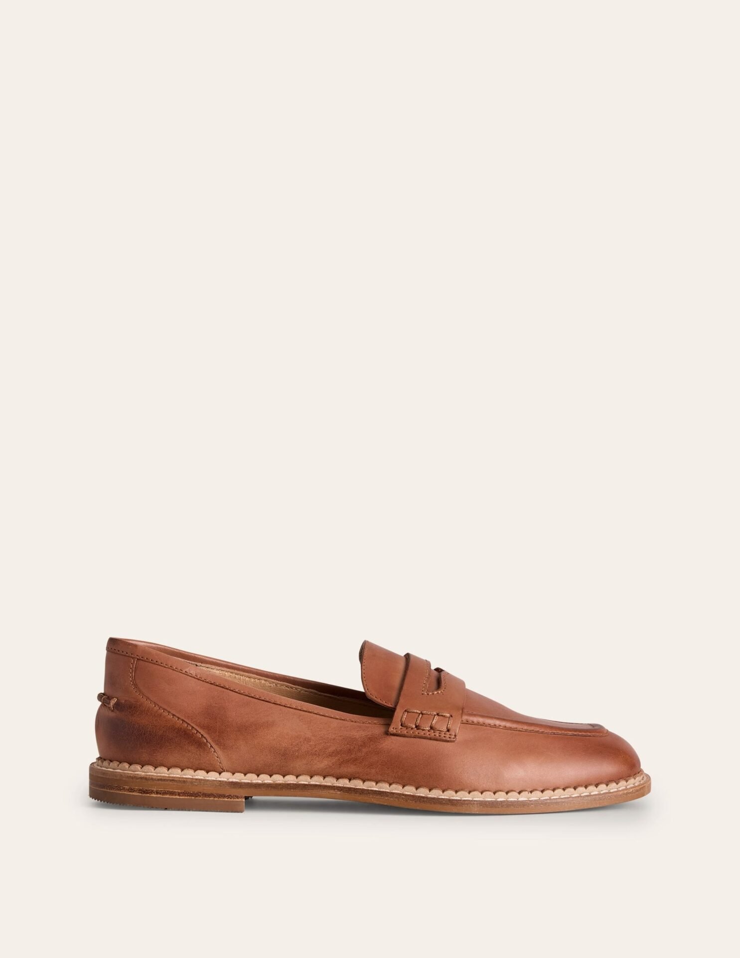 Nya Penny Loafers (Tan Burnished Leather)
