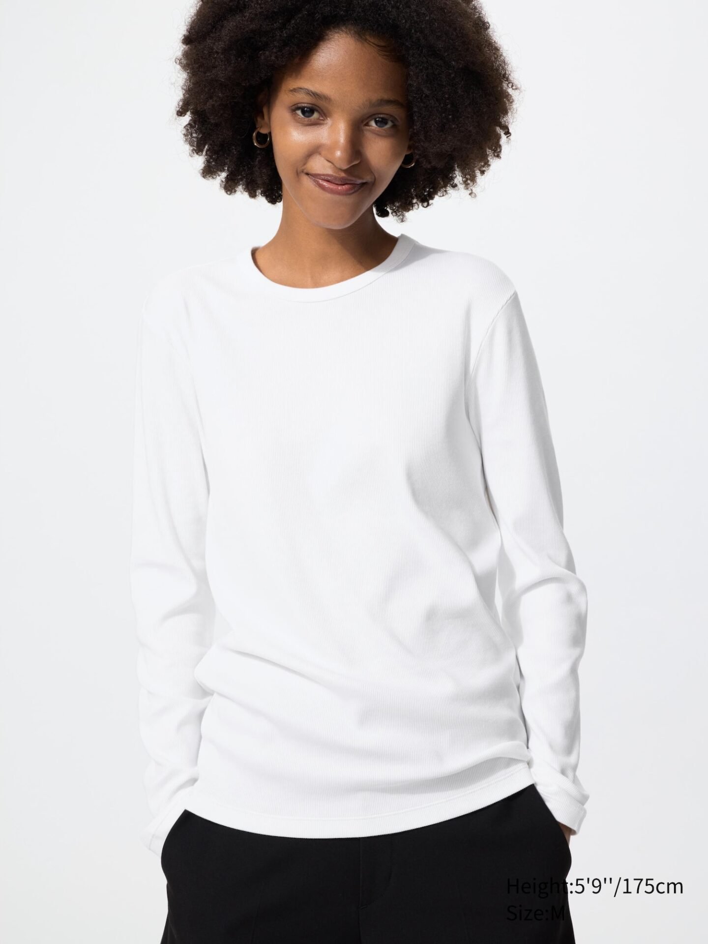 Soft Ribbed T-Shirt | Long Sleeve (00 White)