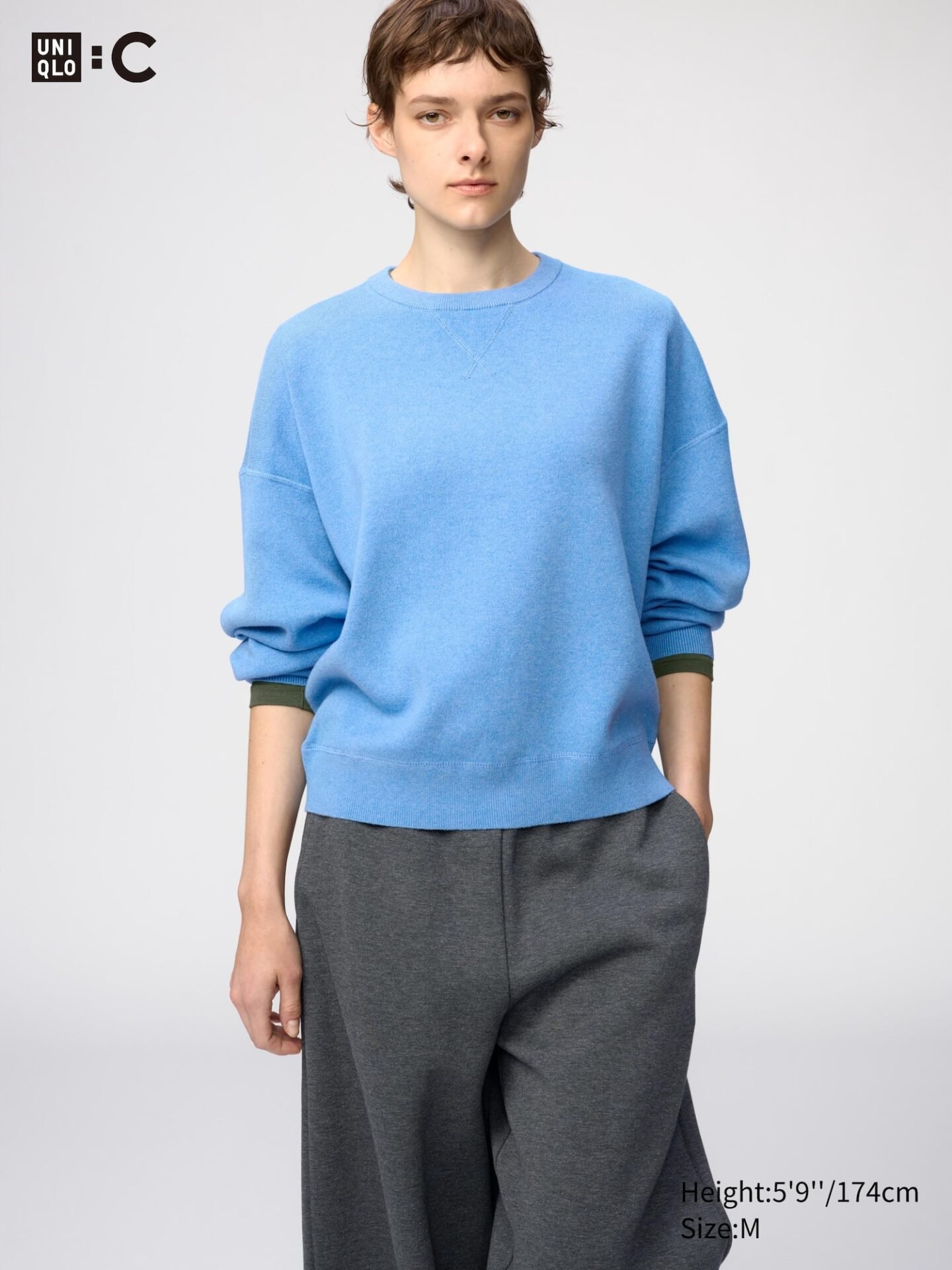 Smooth Cotton Sweater (63 Blue)
