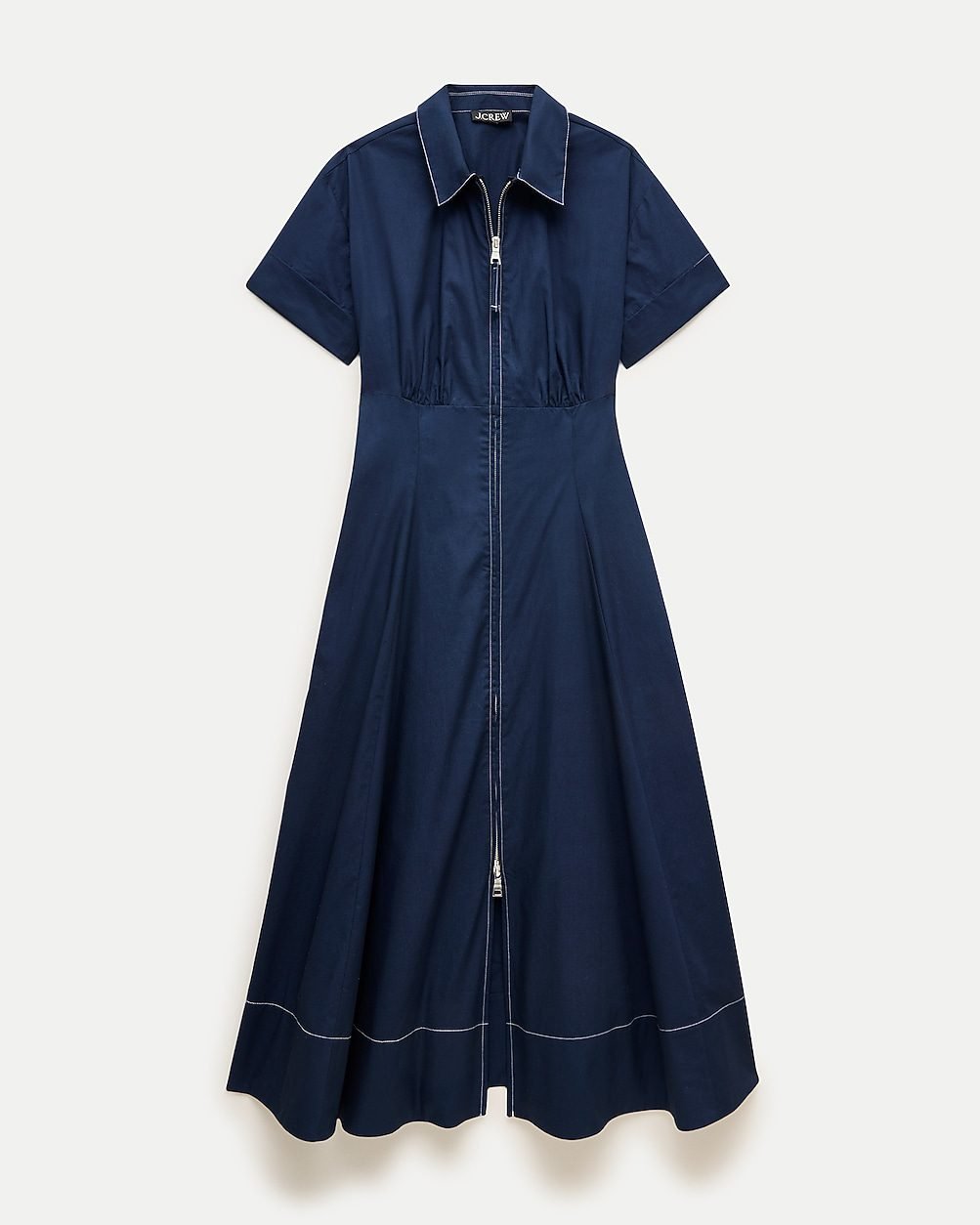 Arden Shirt-Dress in Cotton Poplin (Navy)