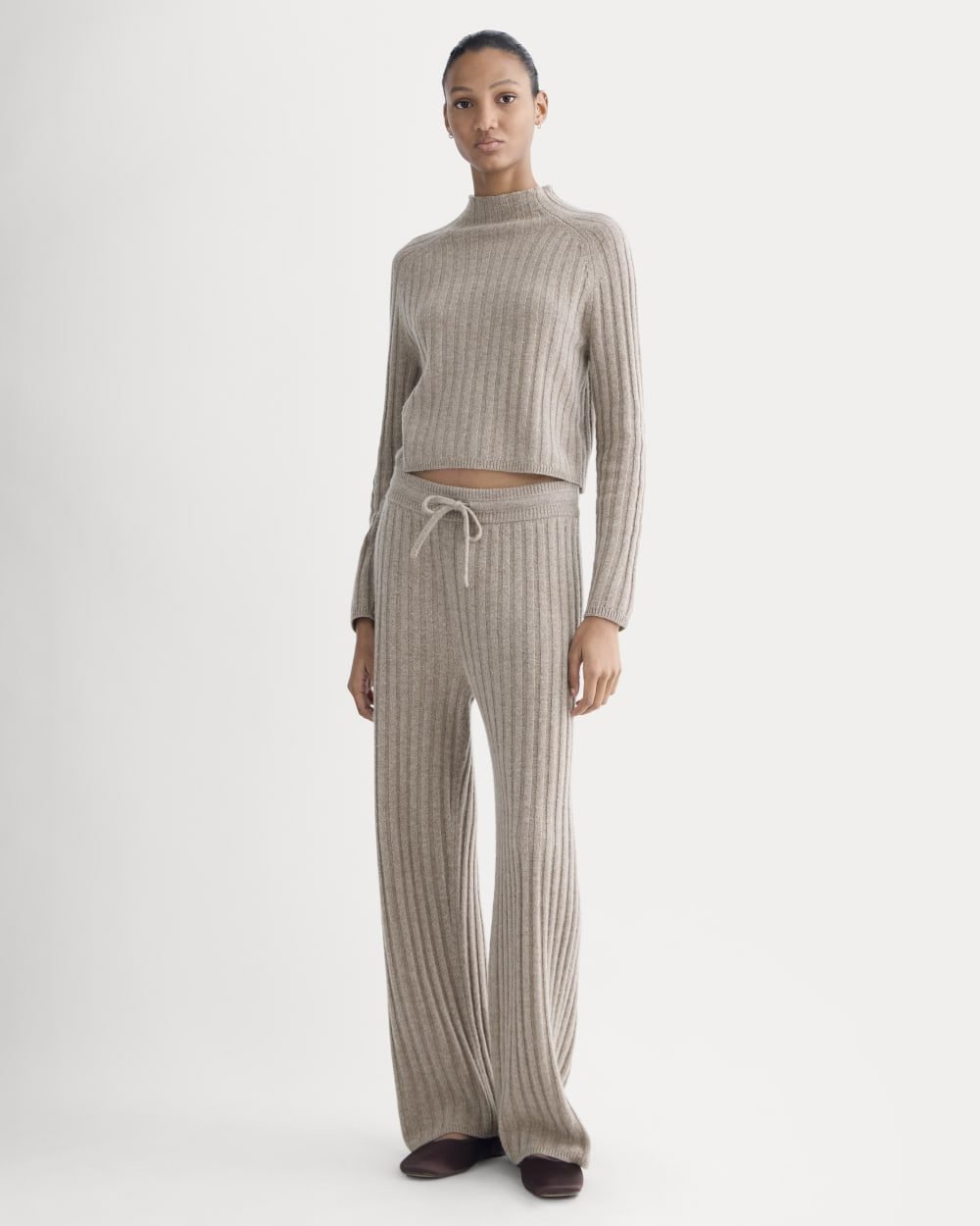 Straight-Leg Pant in Wool Cashmere (Oatmeal)