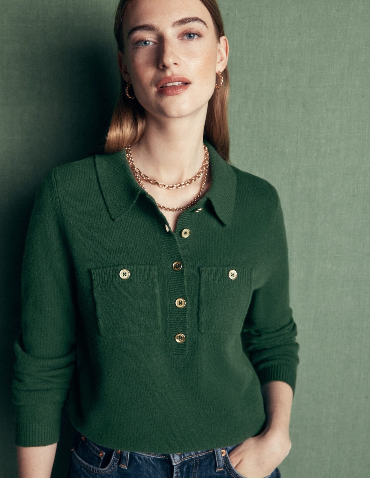 Marianne Merino Wool Sweater (Hunter Green)