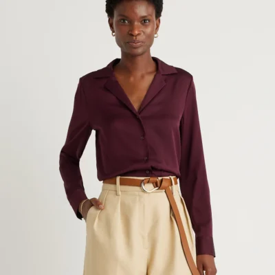 Bridget Ponte Shirt Dress (Navy)