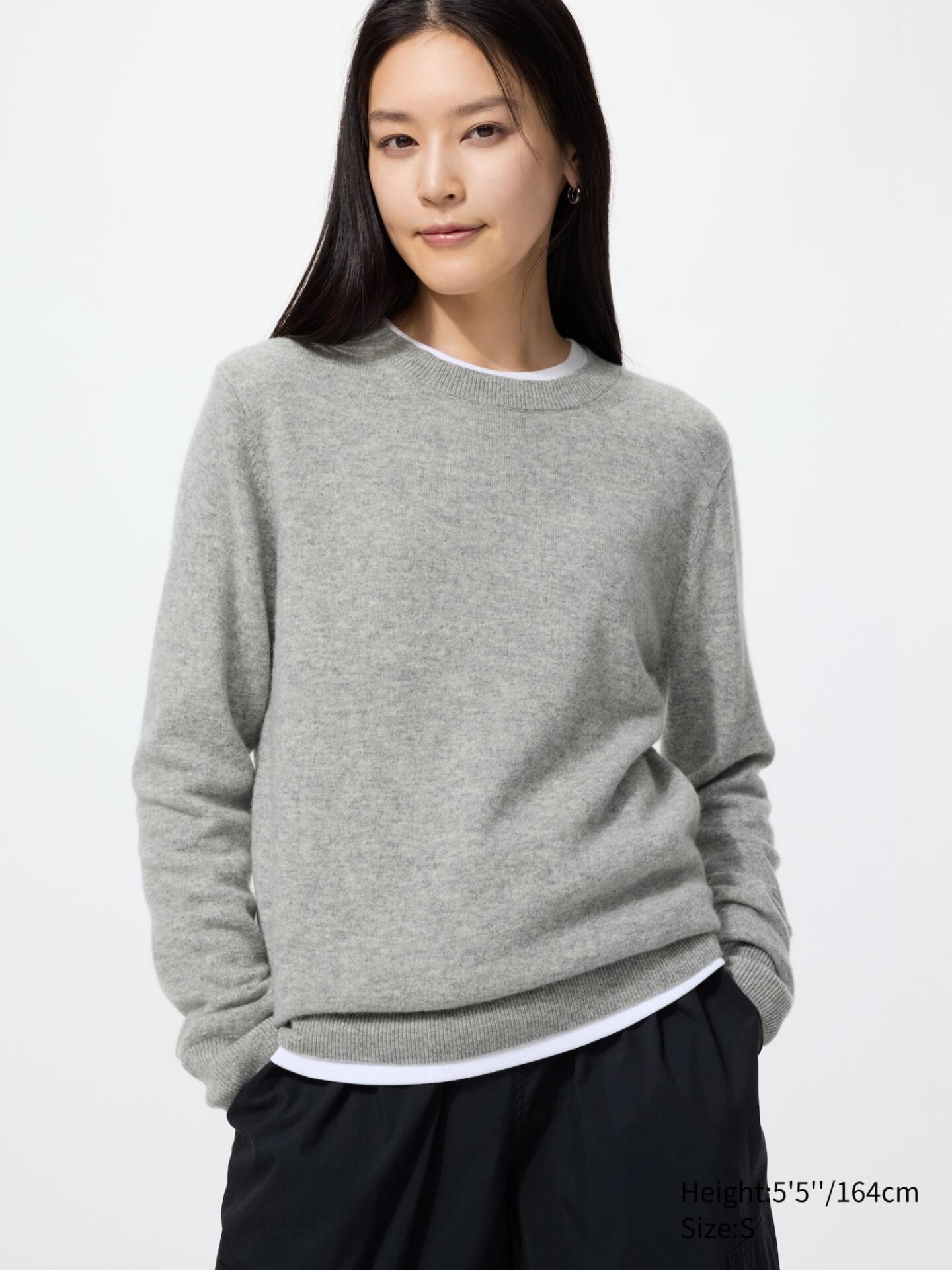 Cashmere Crew Neck Sweater (03 Gray)