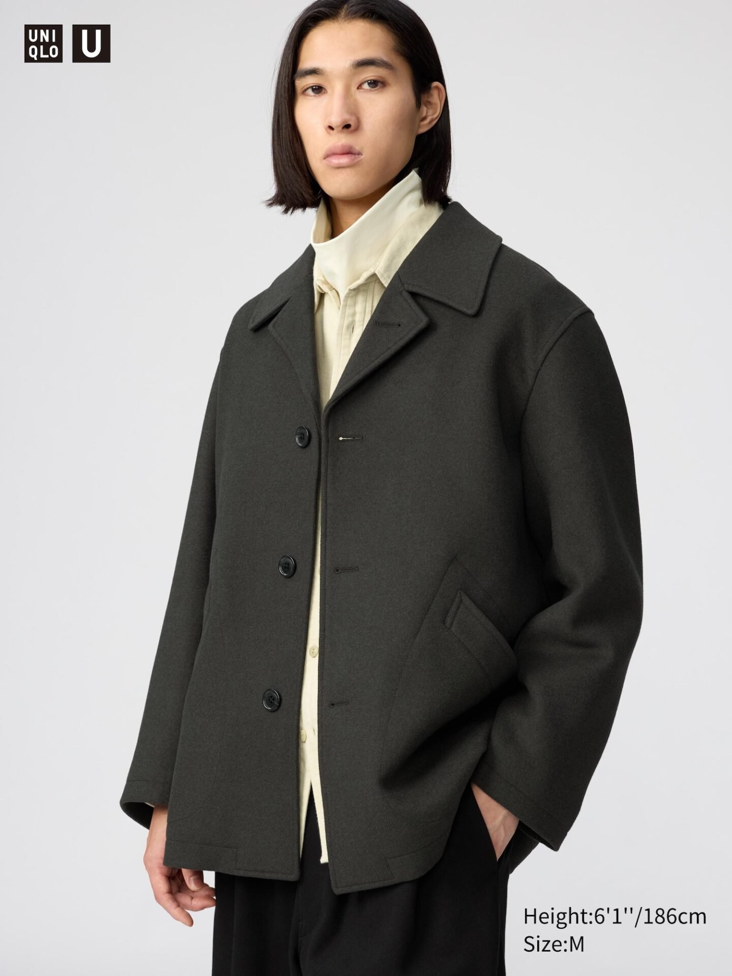 Wool Blend Short Coat (07 Gray)