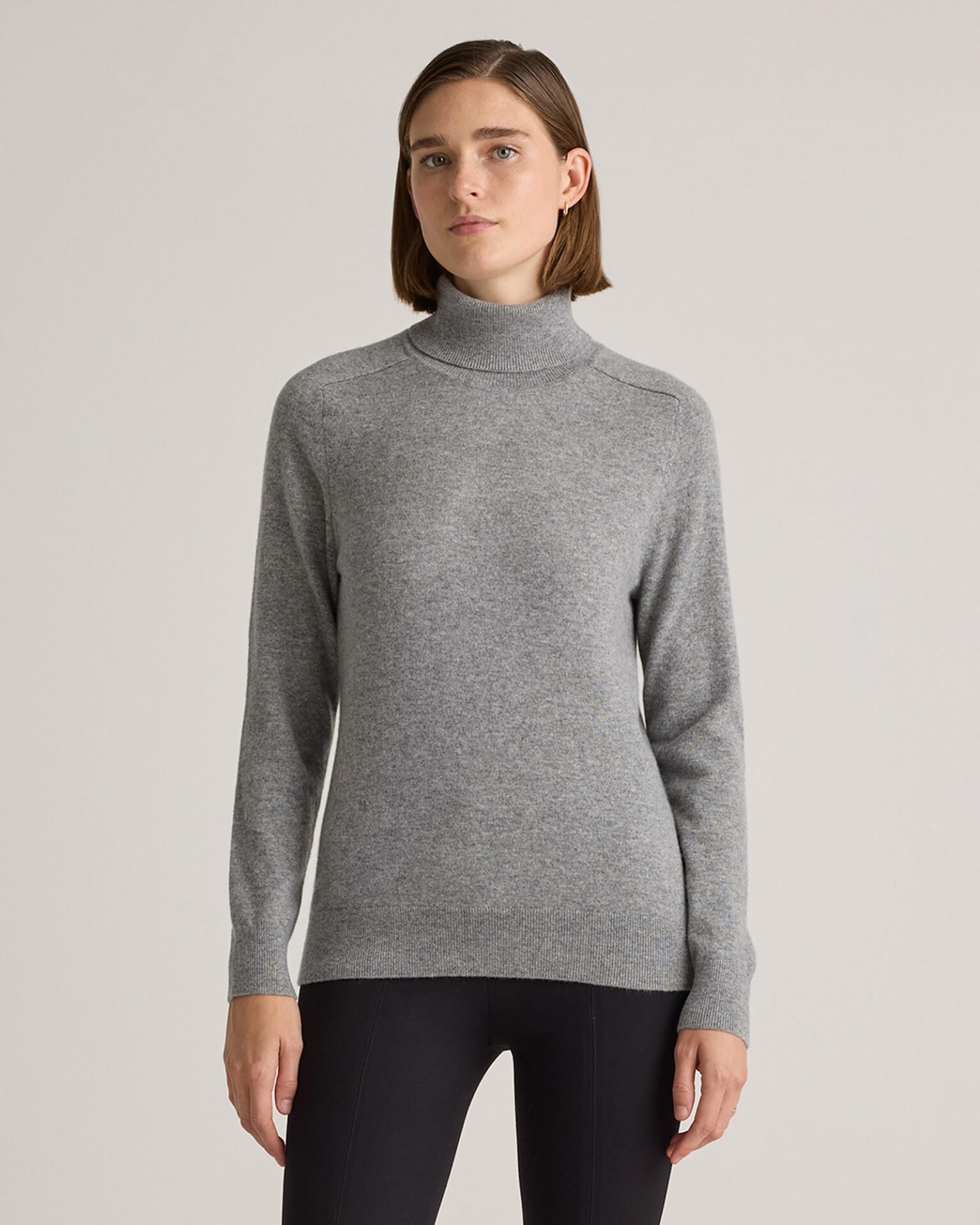 Mongolian Cashmere Turtleneck Sweater (Heather Grey)