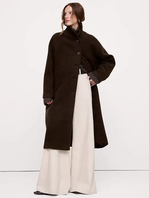 Italian Wool-Blend Top Coat (Ganache Brown)