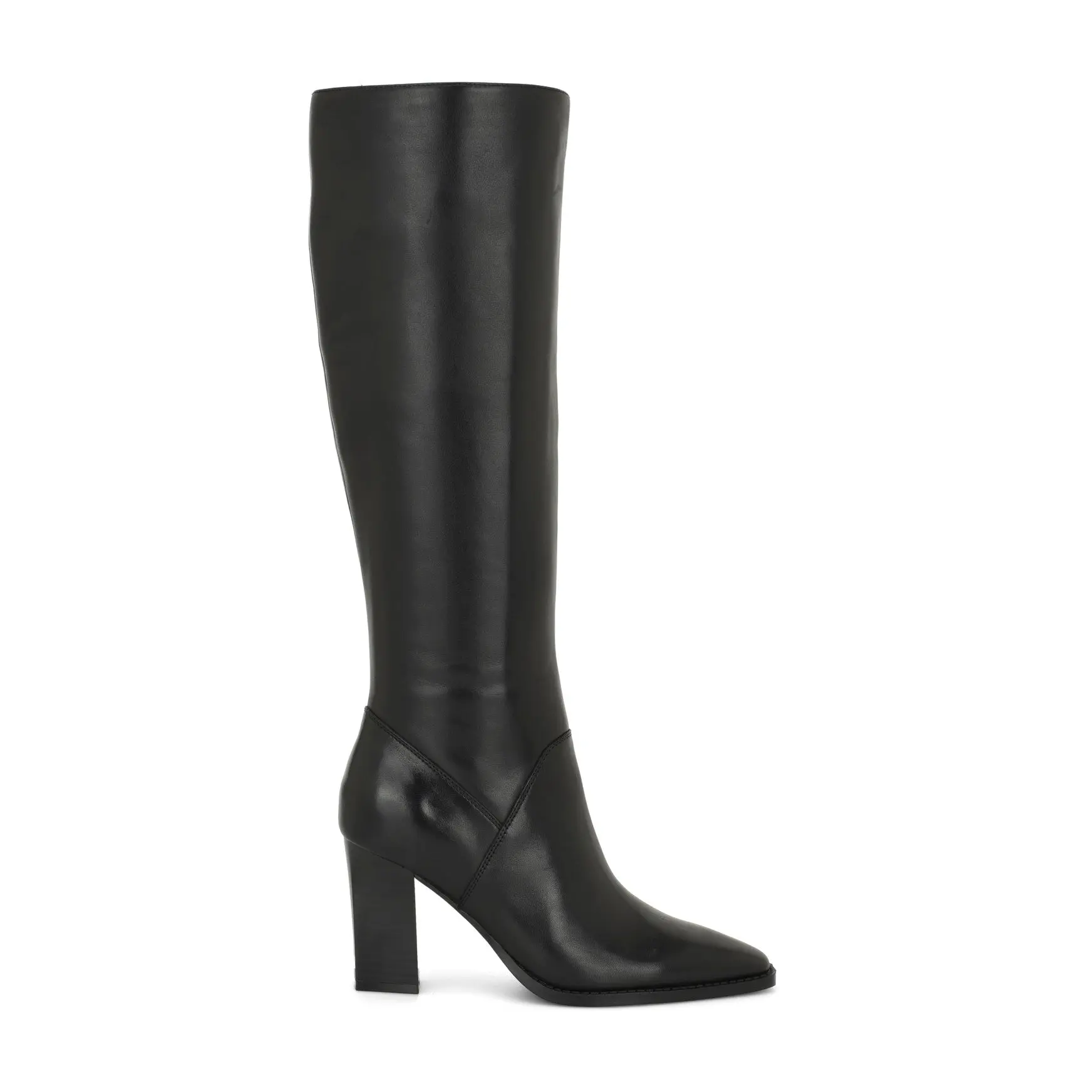 Zetta Leather Knee High Boots (Black Leather)