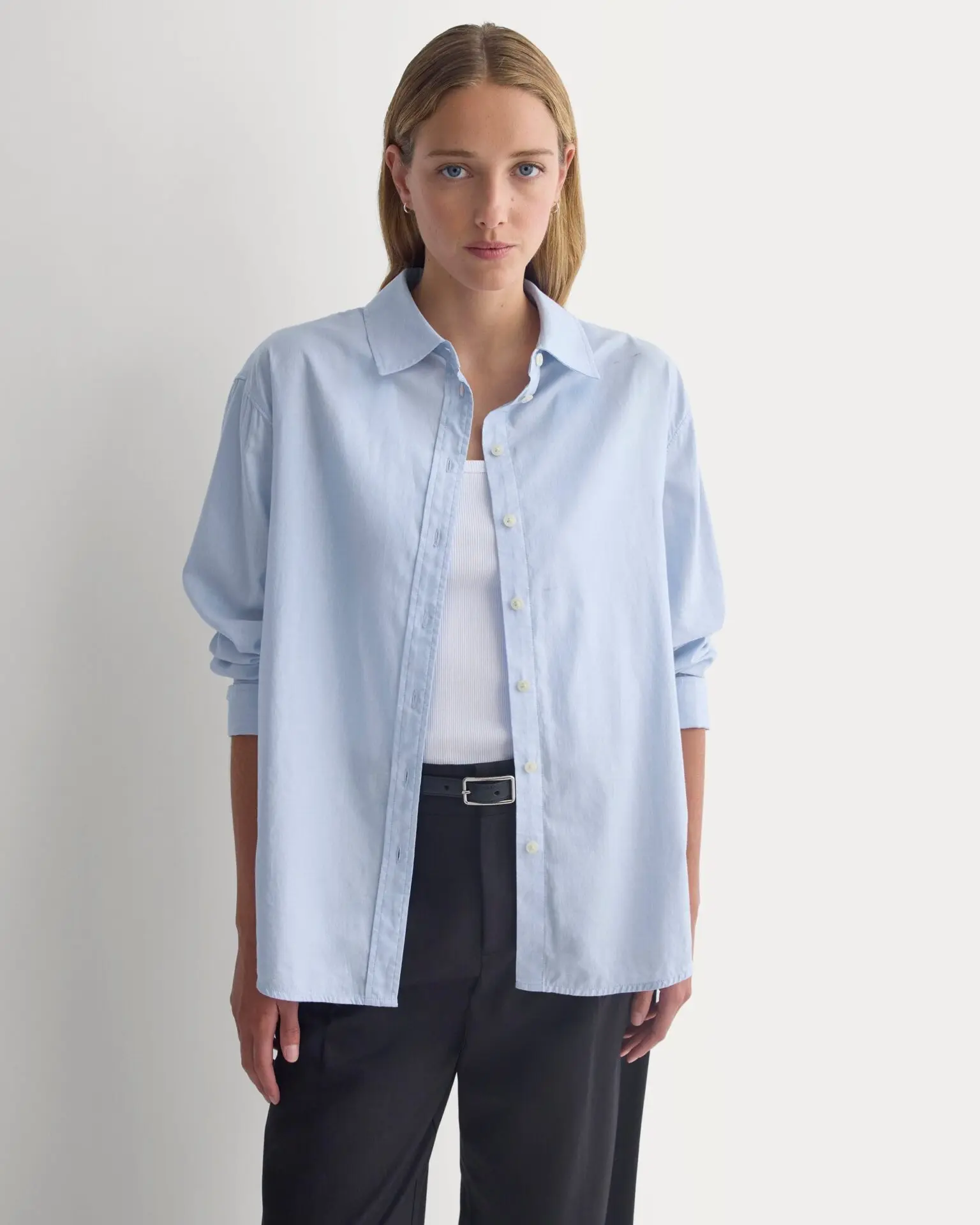 Everyday Shirt in Silky Cotton (Light Blue)
