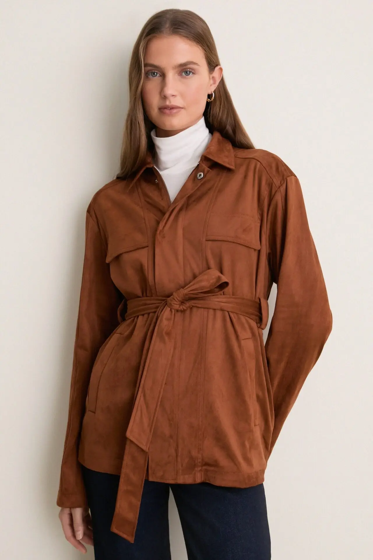 Camel Hannah Suede Jacket