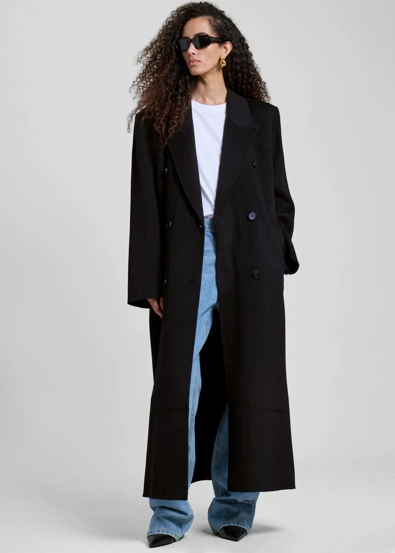 Gaia Double-Breasted Coat (Black)