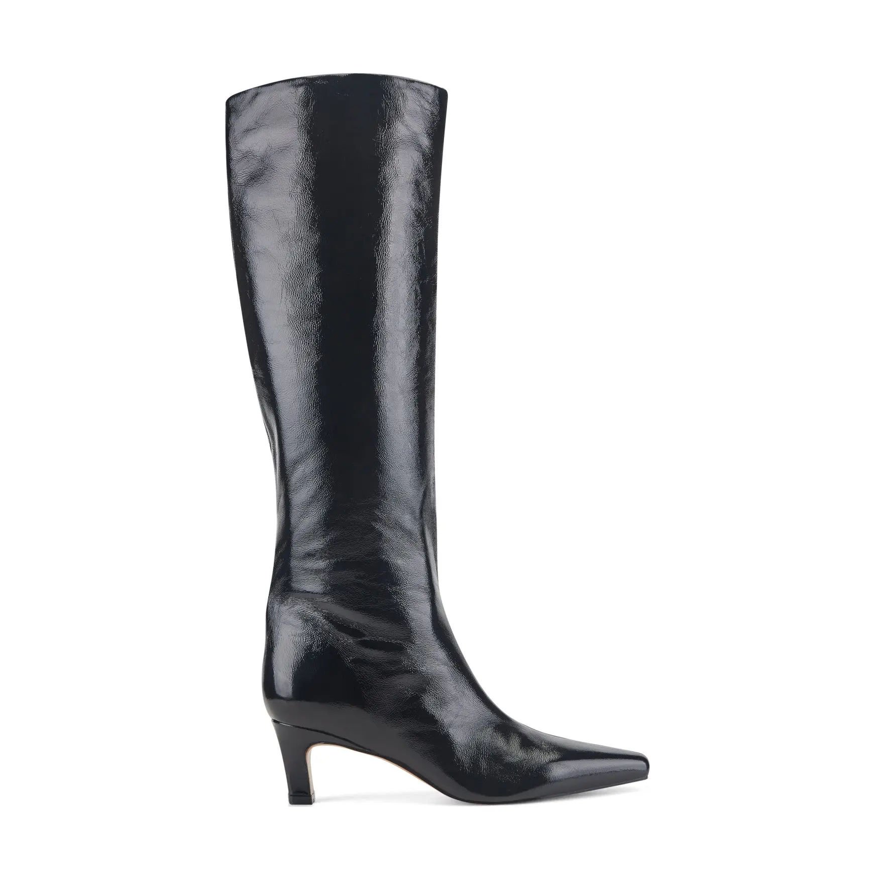Erynn Leather Knee High Boot (Black Leather)