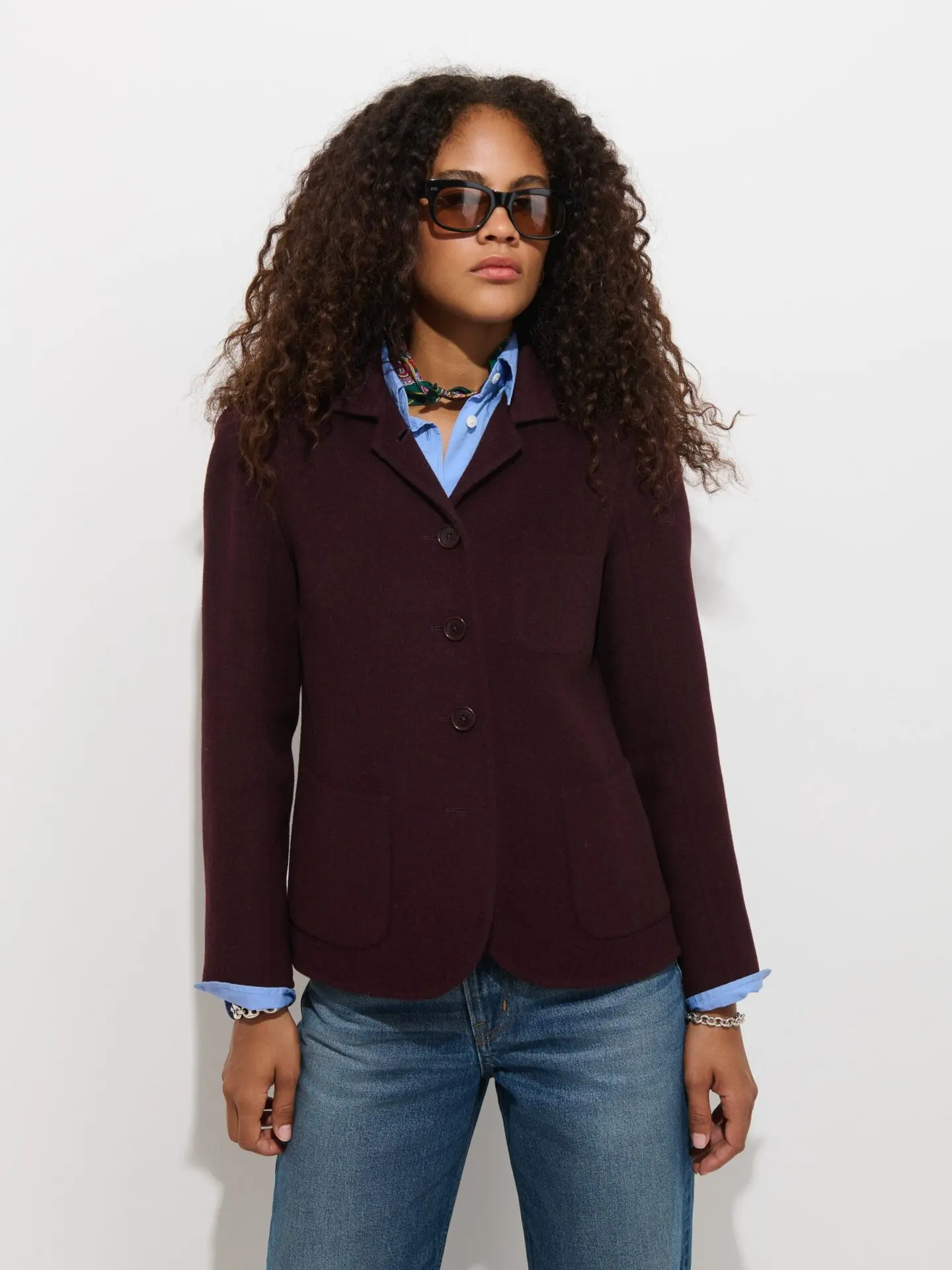Lafayette Jacket in Double-Faced Wool (Burgundy)