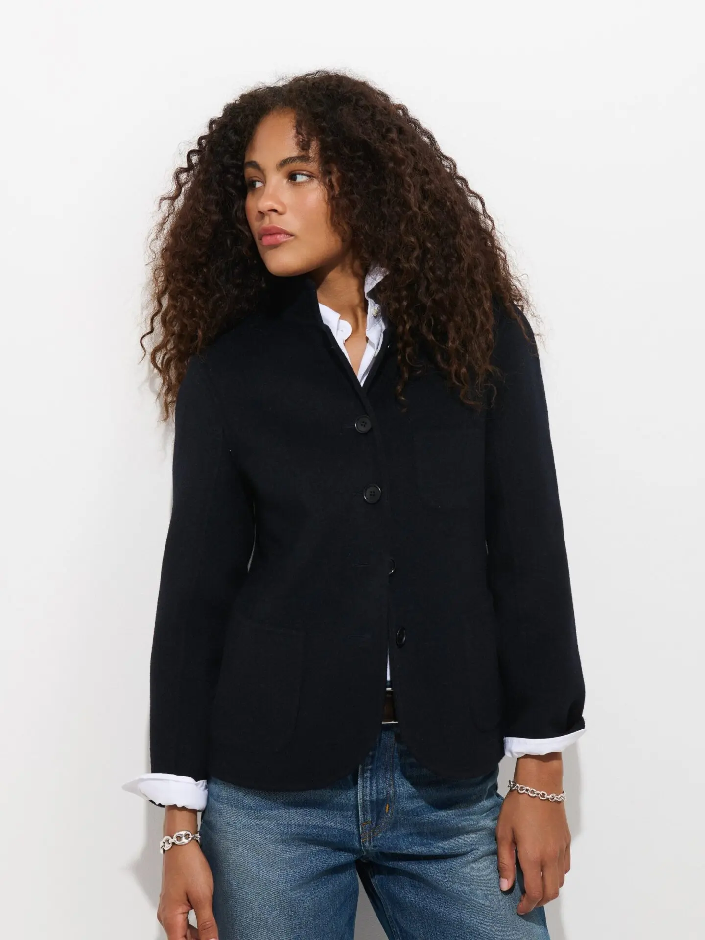 Lafayette Jacket in Double-Faced Wool (Navy)
