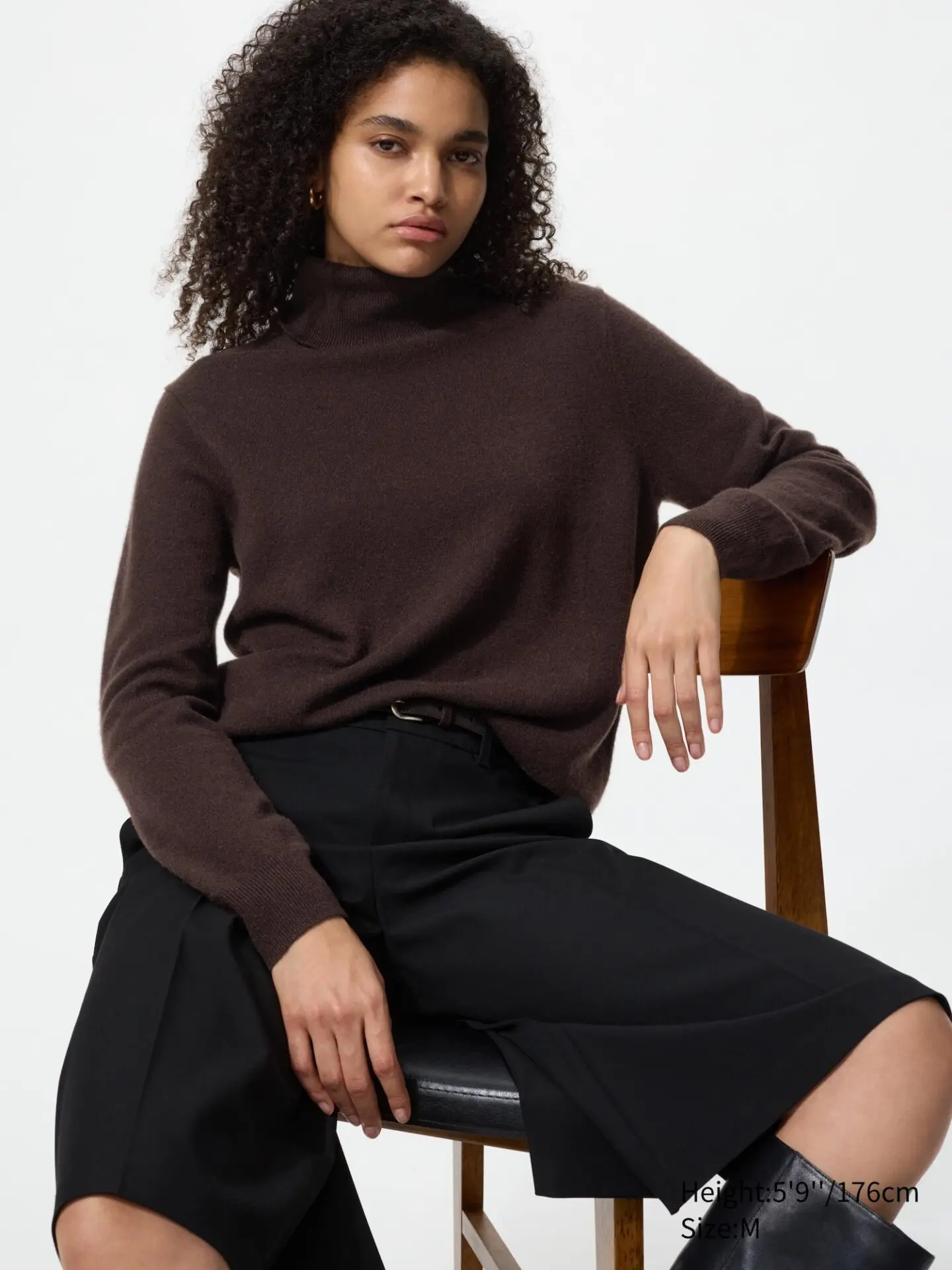 Cashmere Turtleneck Sweater (39 Dark Brown)