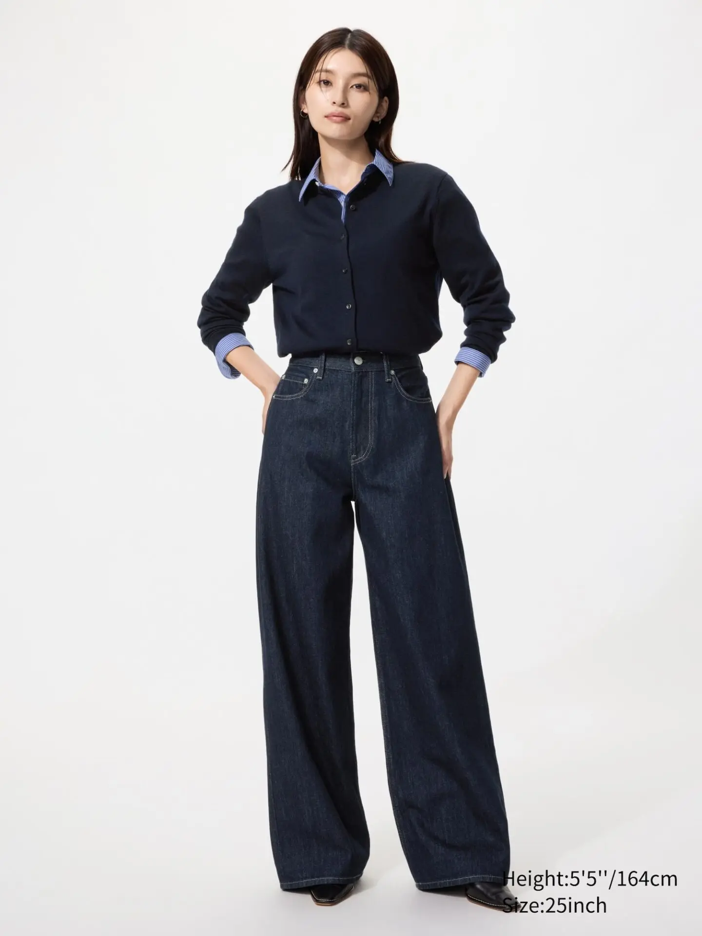 High Rise Wide Jeans (69 Navy)