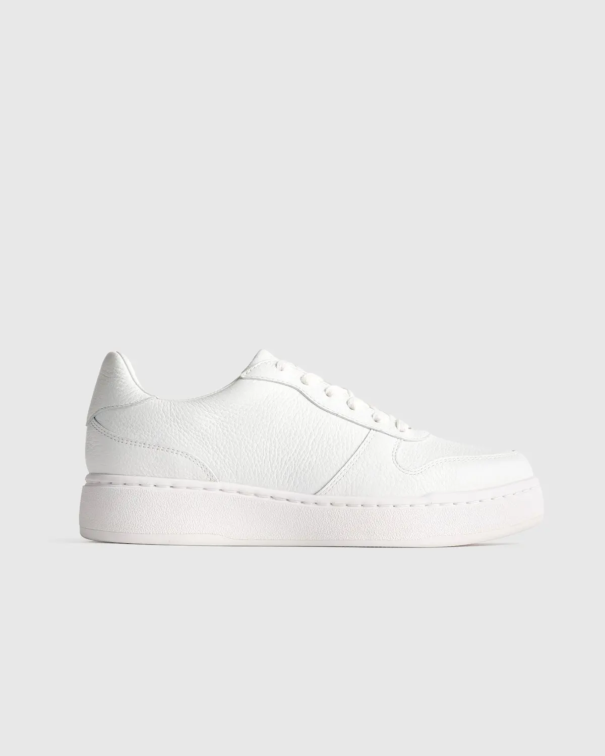 Full-Grain Leather Comfort Court Sneaker (White)