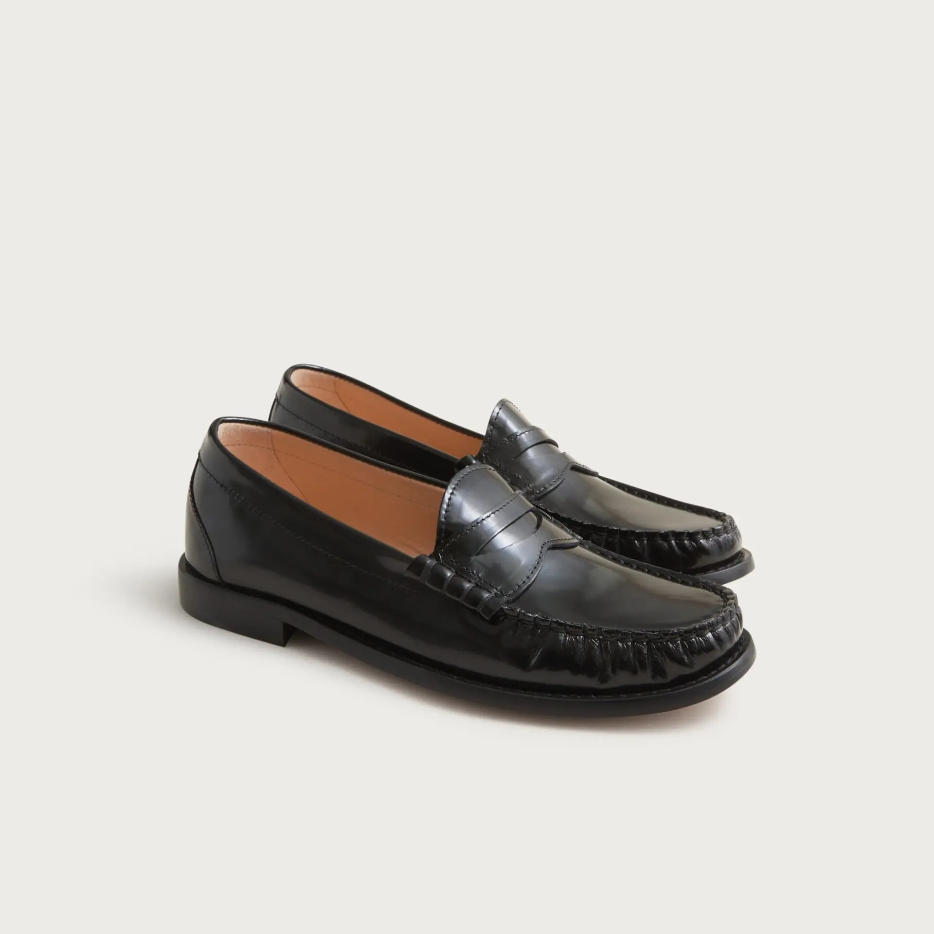 New Winona Penny Loafers in Italian Spazzolato Leather (Black)