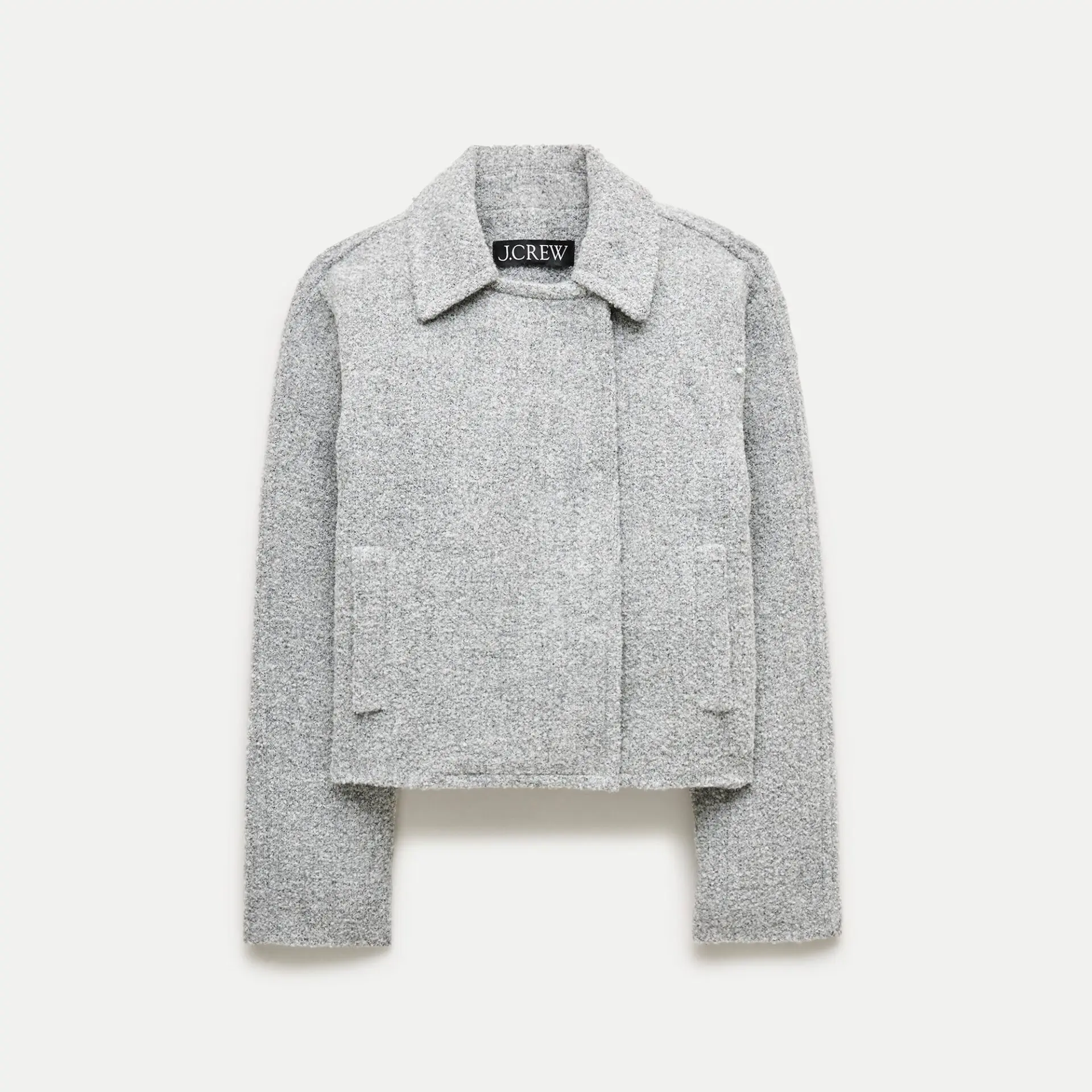 Double-Breasted Jacket in Bouclé (Misty Gray)