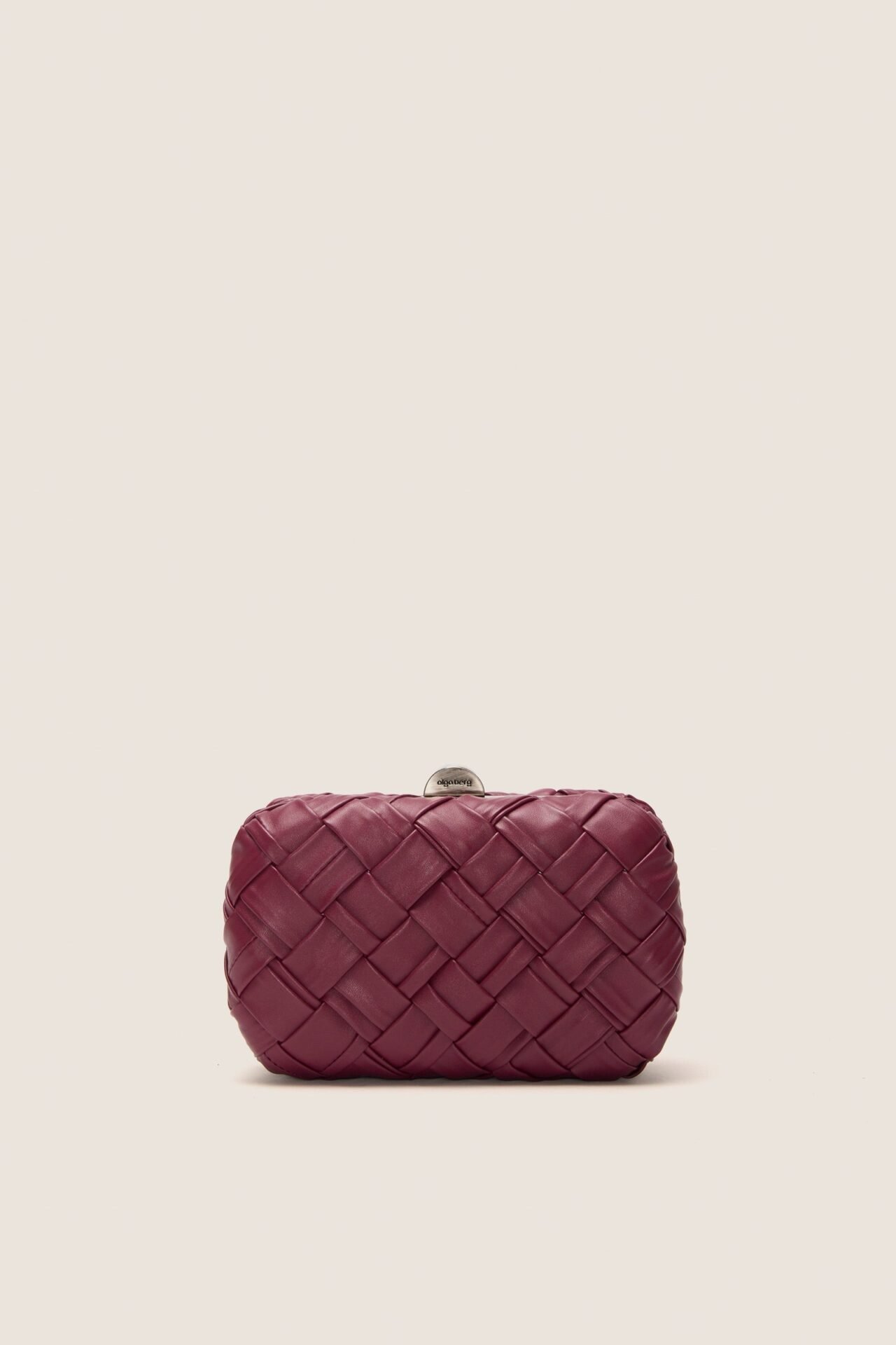 Burgundy Haven Woven Clutch