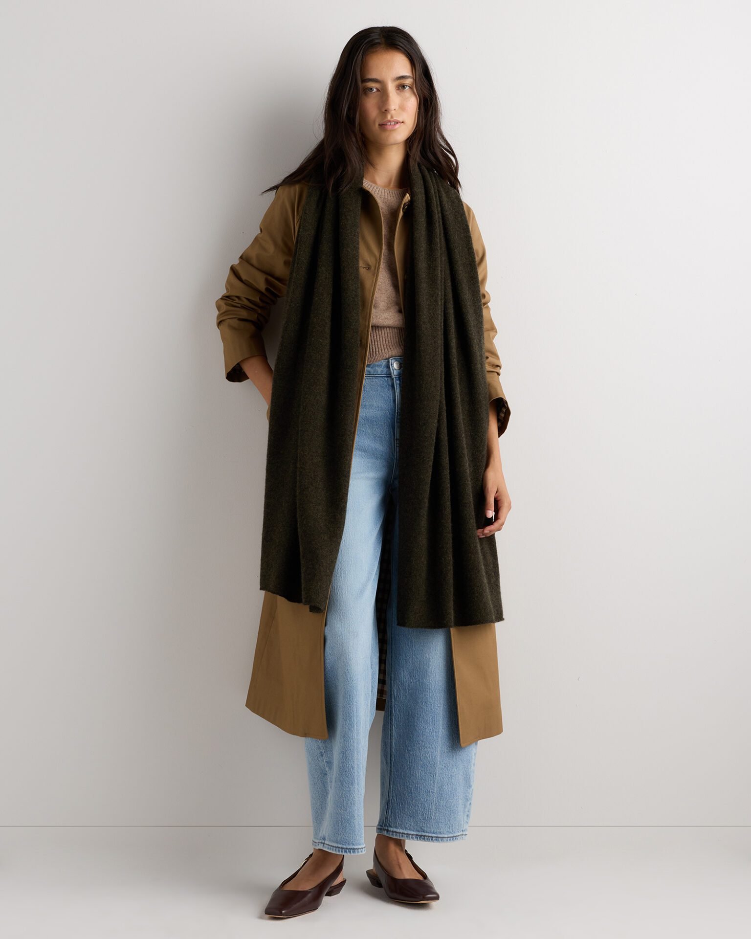 Mongolian Cashmere Wrap (Olive Twist)