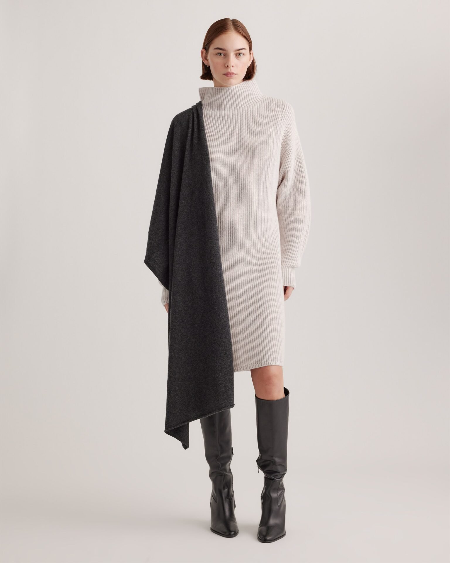 Mongolian Cashmere Wrap (Heather Charcoal)