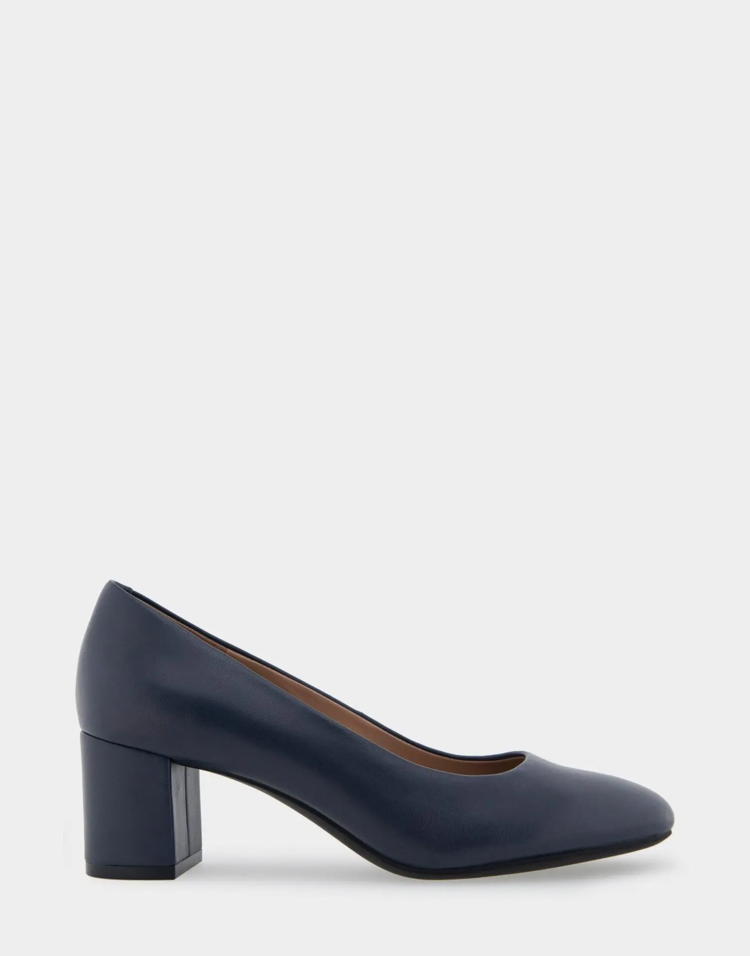 Ebel Mid Heel Pump (Navy Leather)