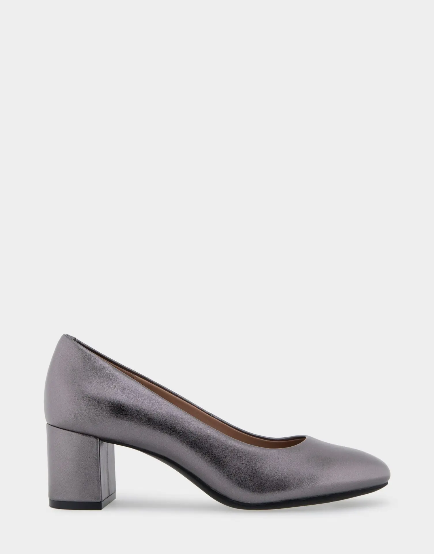 Ebel Mid Heel Pump (Gunmetal Metallic Leather)