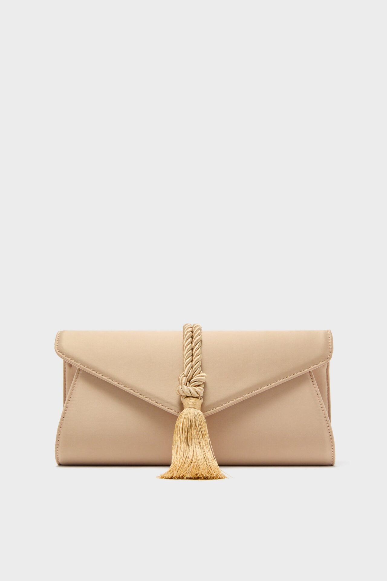 Champagne Satin Gabrielle Clutch