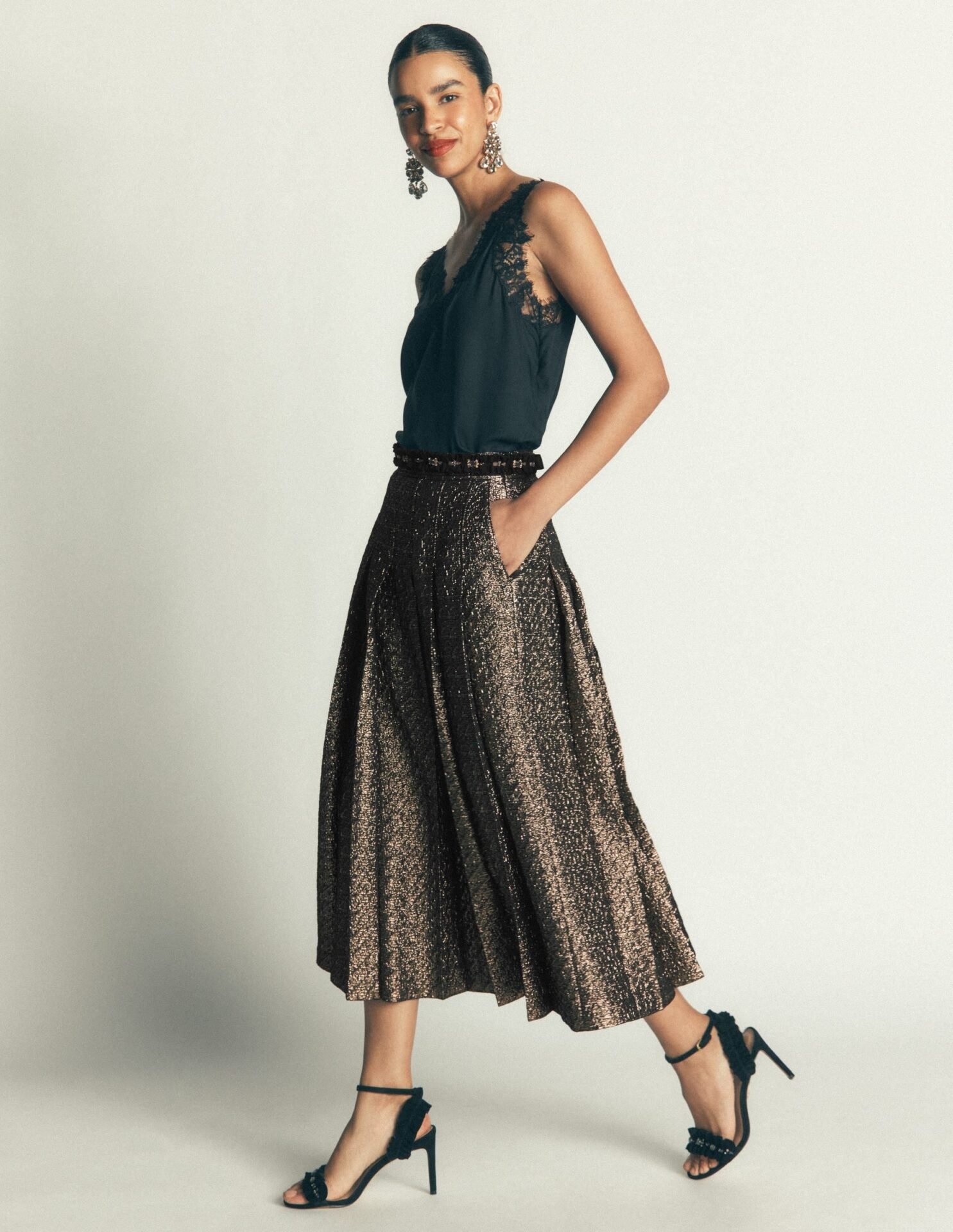 Aya Jacquard Skirt (Gold)