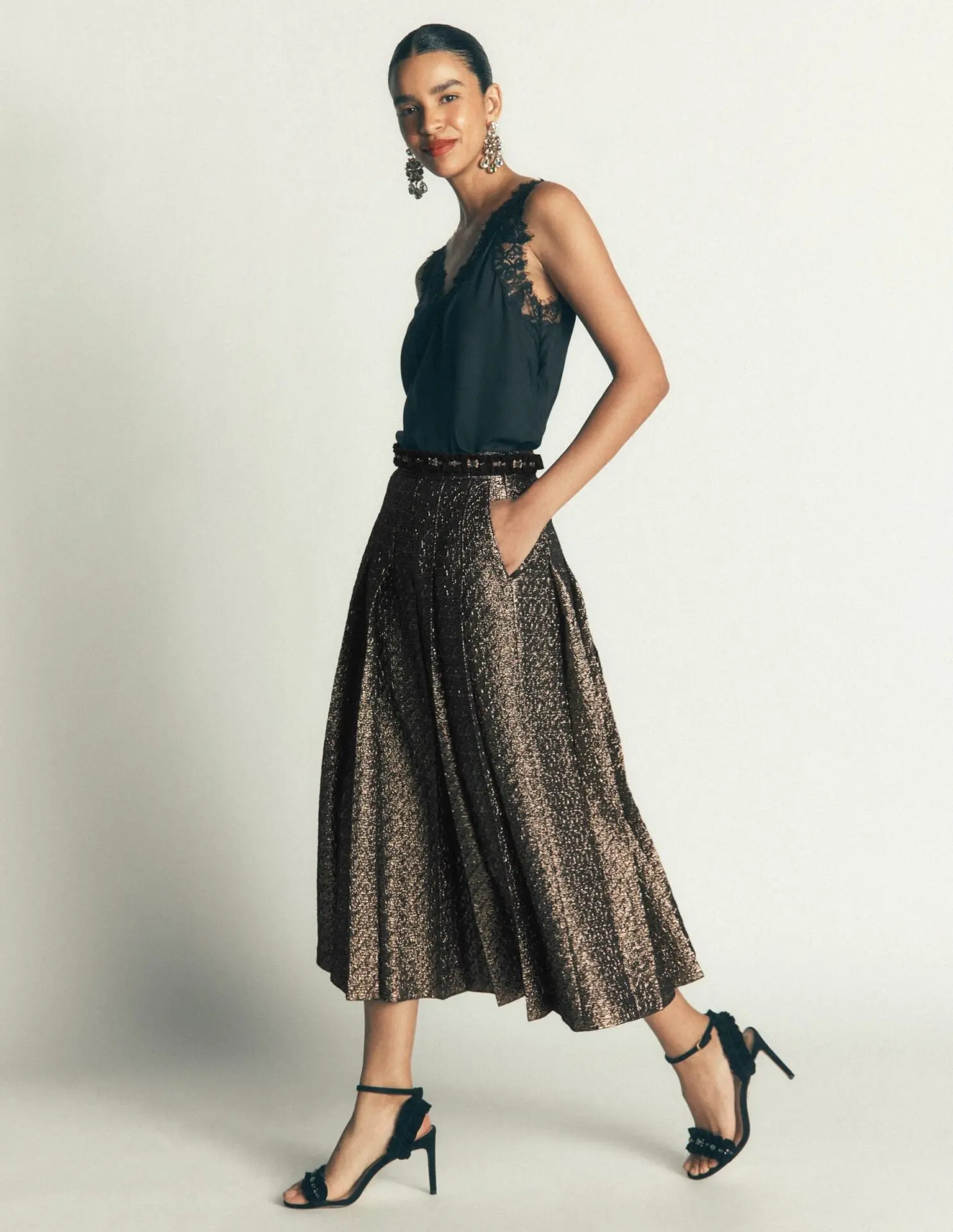 Aya Jacquard Skirt (Gold)
