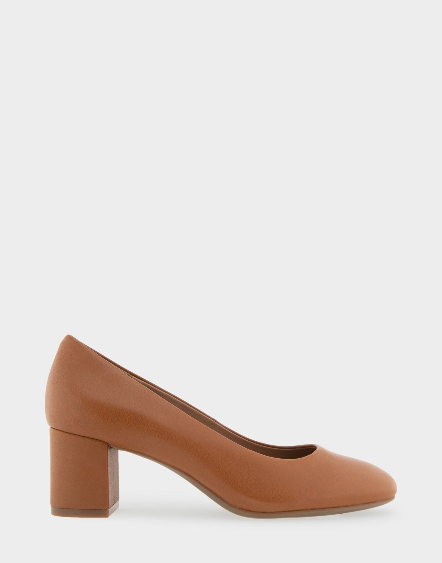 Ebel Mid Heel Pump (Tan Genuine Leather)