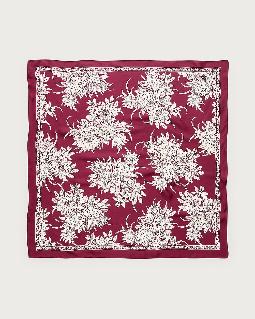 Printed Silk Scarf (Crushed Crimson)