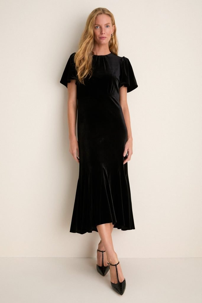 Black Velvet Elodie Dress