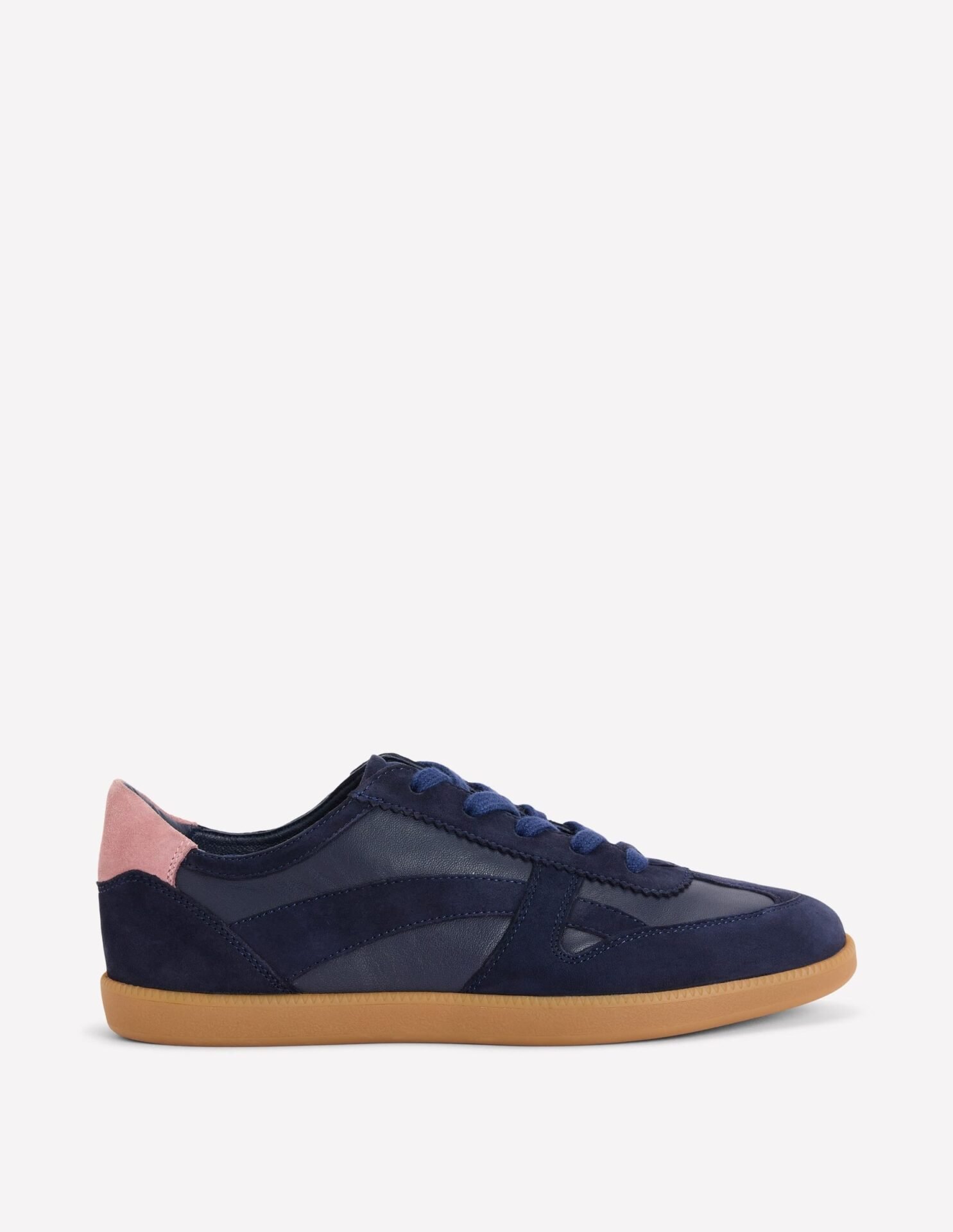 Leather Side Detail Trainer (Navy)