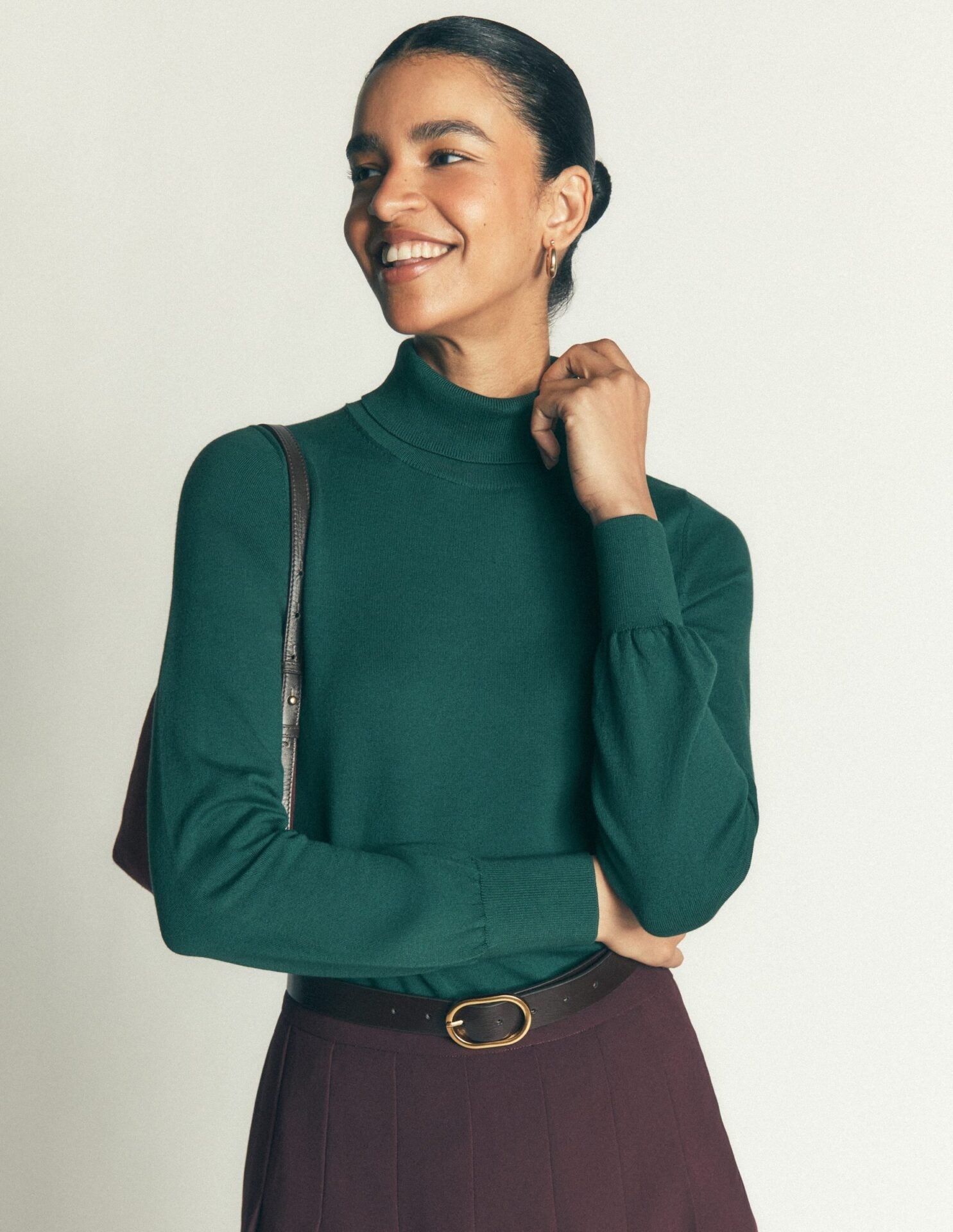 Camilla Roll Neck Sweater (Midnight Teal)
