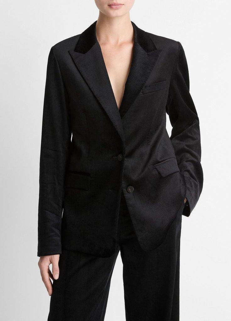 Italian Velvet Blazer (Black)