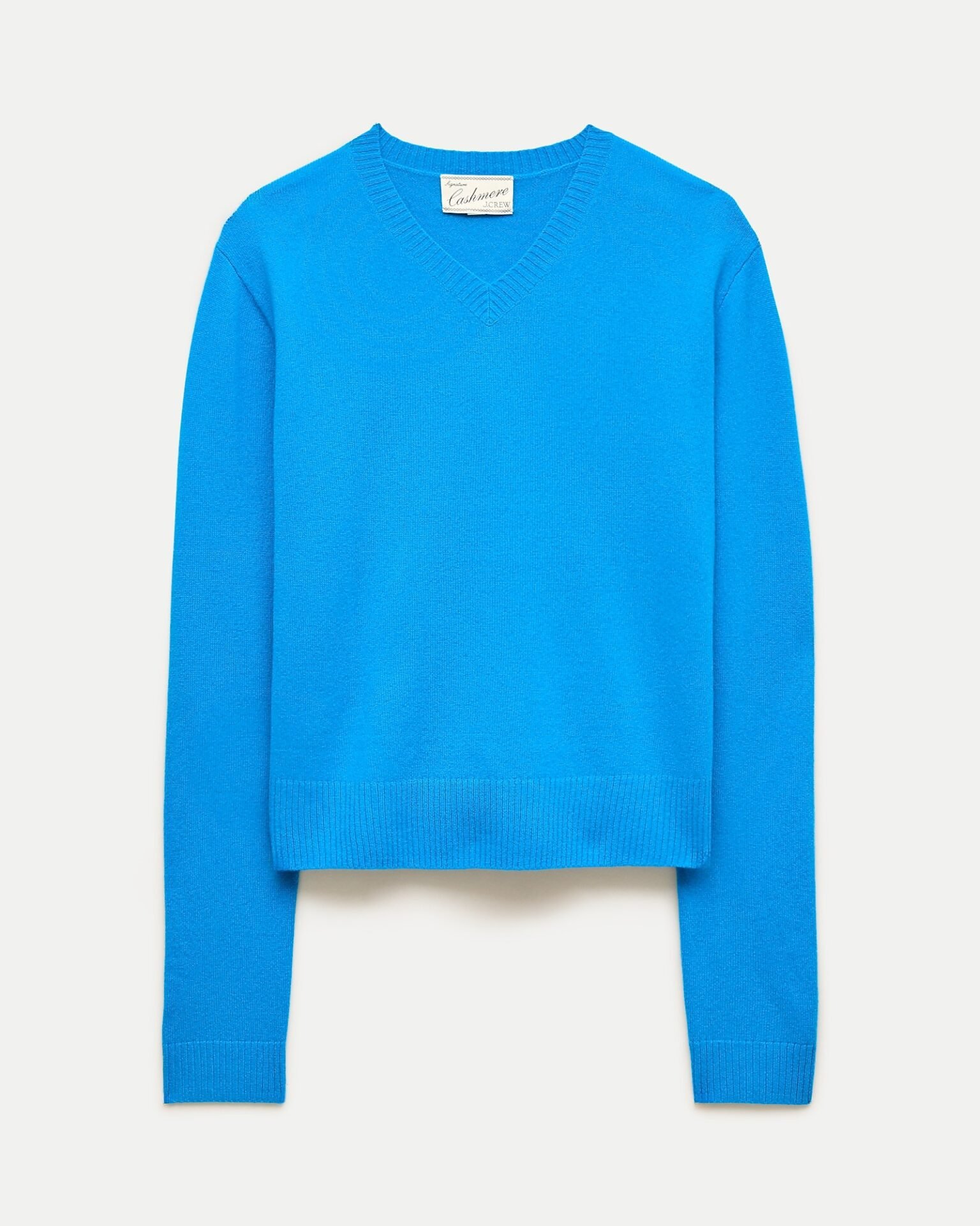 Cashmere High V-Neck Sweater (Kingfisher)