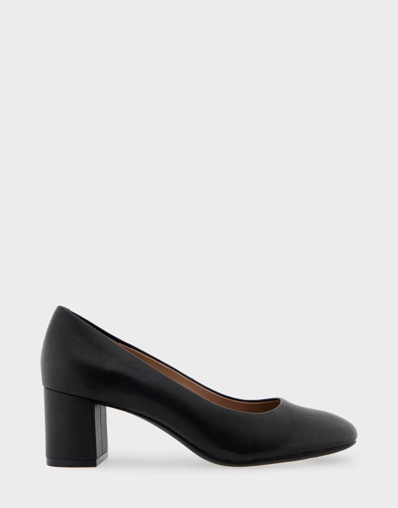 Ebel Mid Heel Pump (Black Genuine Leather)