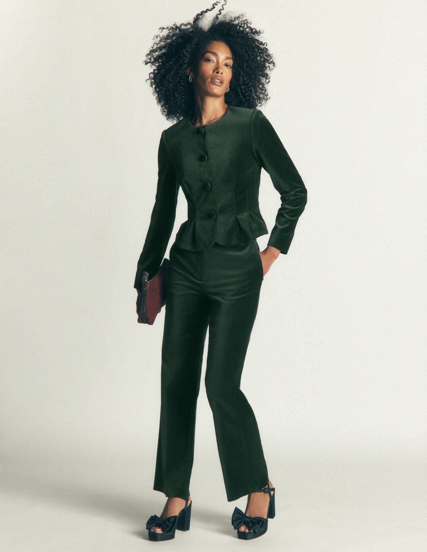 Canonbury Velvet Pants (Midnight Emerald)