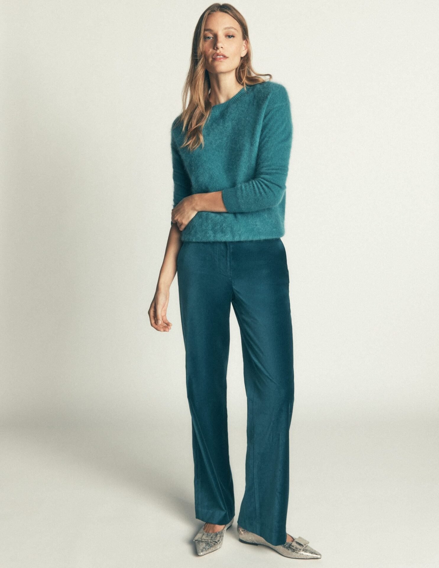 Fitzrovia Velvet Pants (Teal Ocean)