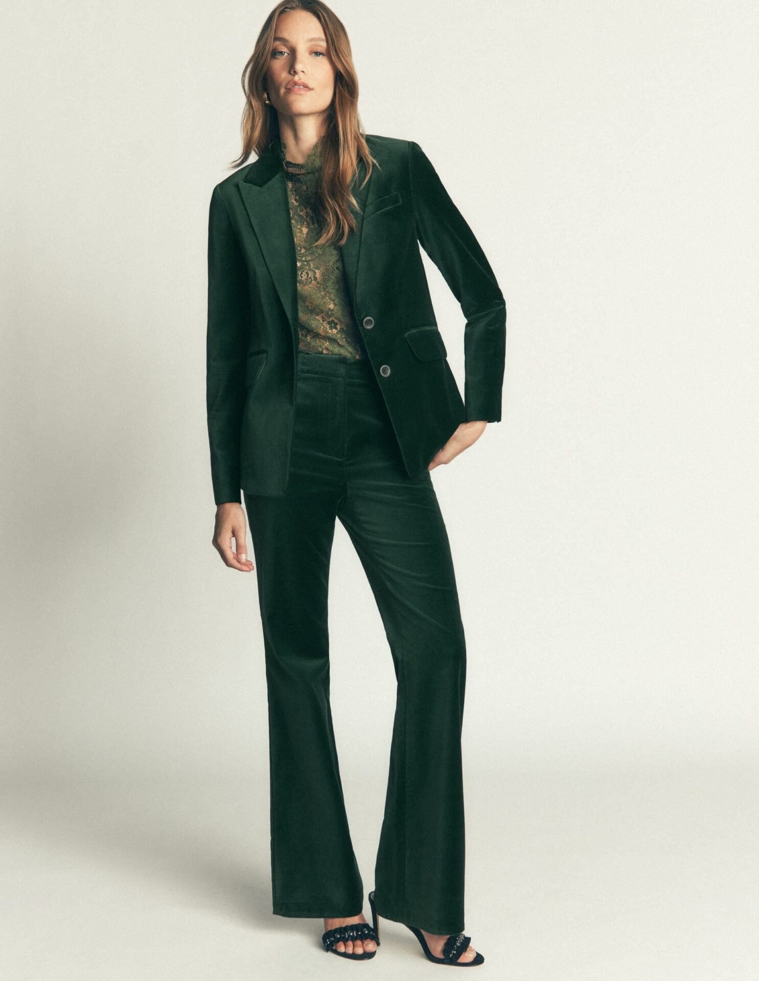 Stamford Velvet Blazer (Midnight Emerald)