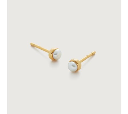 Mini Pearl Stud Earrings (18k Gold Vermeil & Pearl)