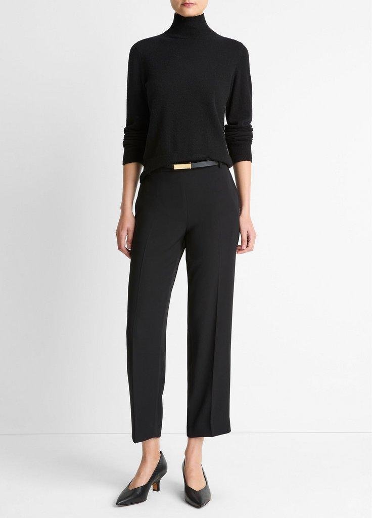 Crepe Tapered Pull-On Pant (Black)