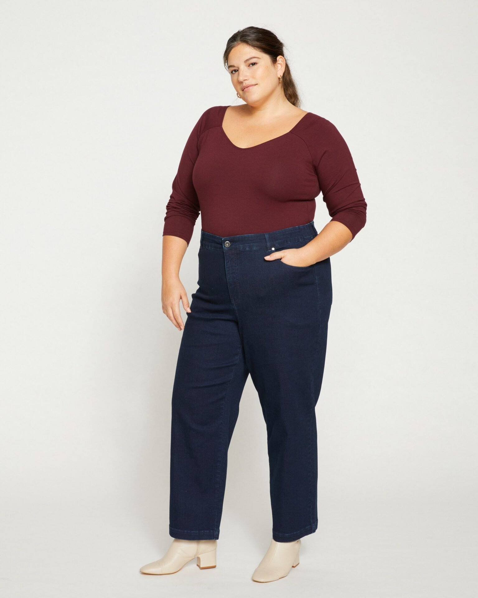 Elastic Waist Weekend Jeans (Dark Indigo)
