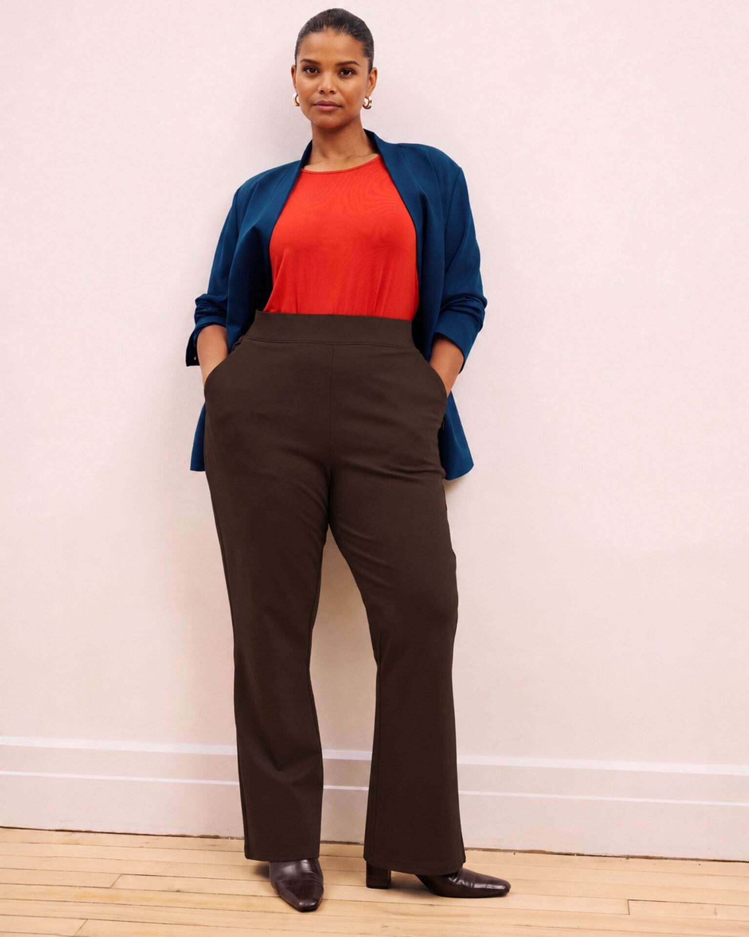 Pull On Bootcut Ponte Pants (Espresso)
