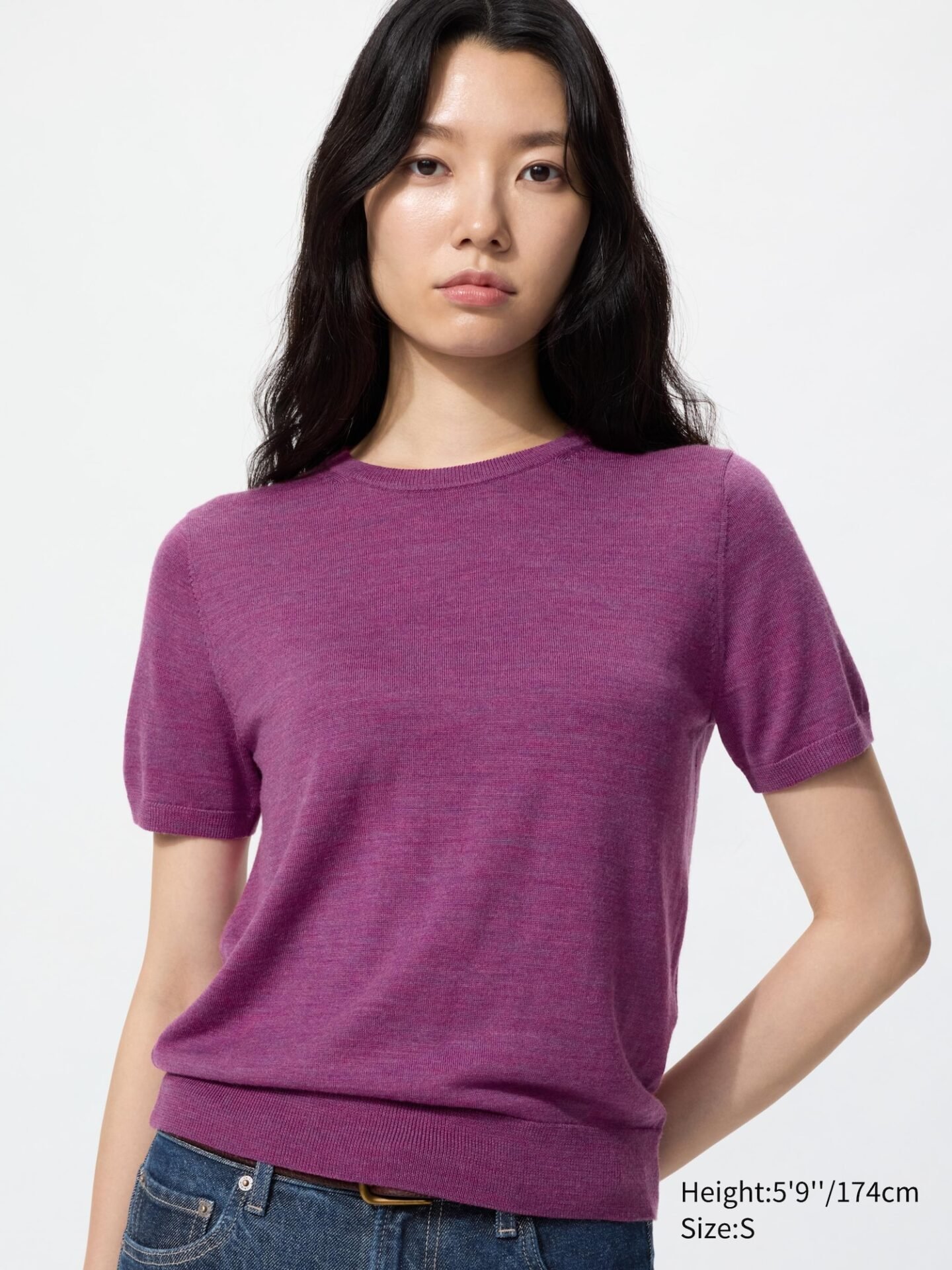 Merino Sweater, Short Sleeve (76 Purple)