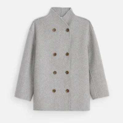 Sophia Coat in Wool (Light Heather Grey)